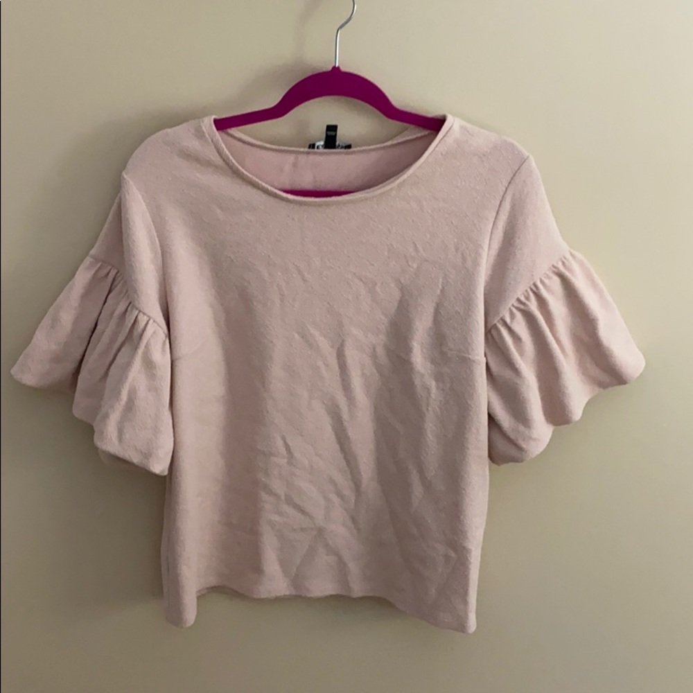 Pink puff sleeve shirt
